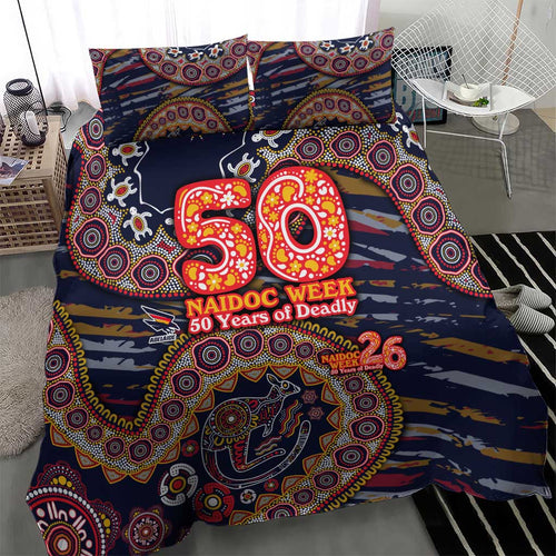 Adelaide Crows NAIDOC Week 2026 Bedding Set Australian Aboriginal Dot Art Dreamtime Pattern Style
