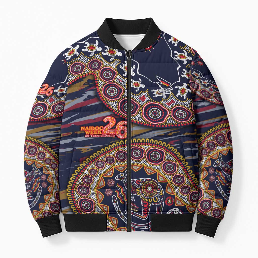 Adelaide Crows NAIDOC Week 2026 Bomber Puffer Jacket Australian Aboriginal Dot Art Dreamtime Pattern Style