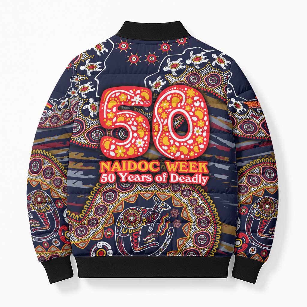 Adelaide Crows NAIDOC Week 2026 Bomber Puffer Jacket Australian Aboriginal Dot Art Dreamtime Pattern Style