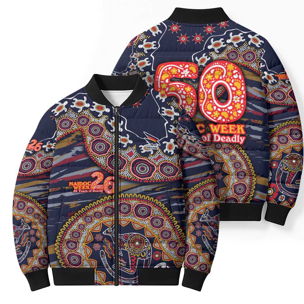 Adelaide Crows NAIDOC Week 2026 Bomber Puffer Jacket Australian Aboriginal Dot Art Dreamtime Pattern Style