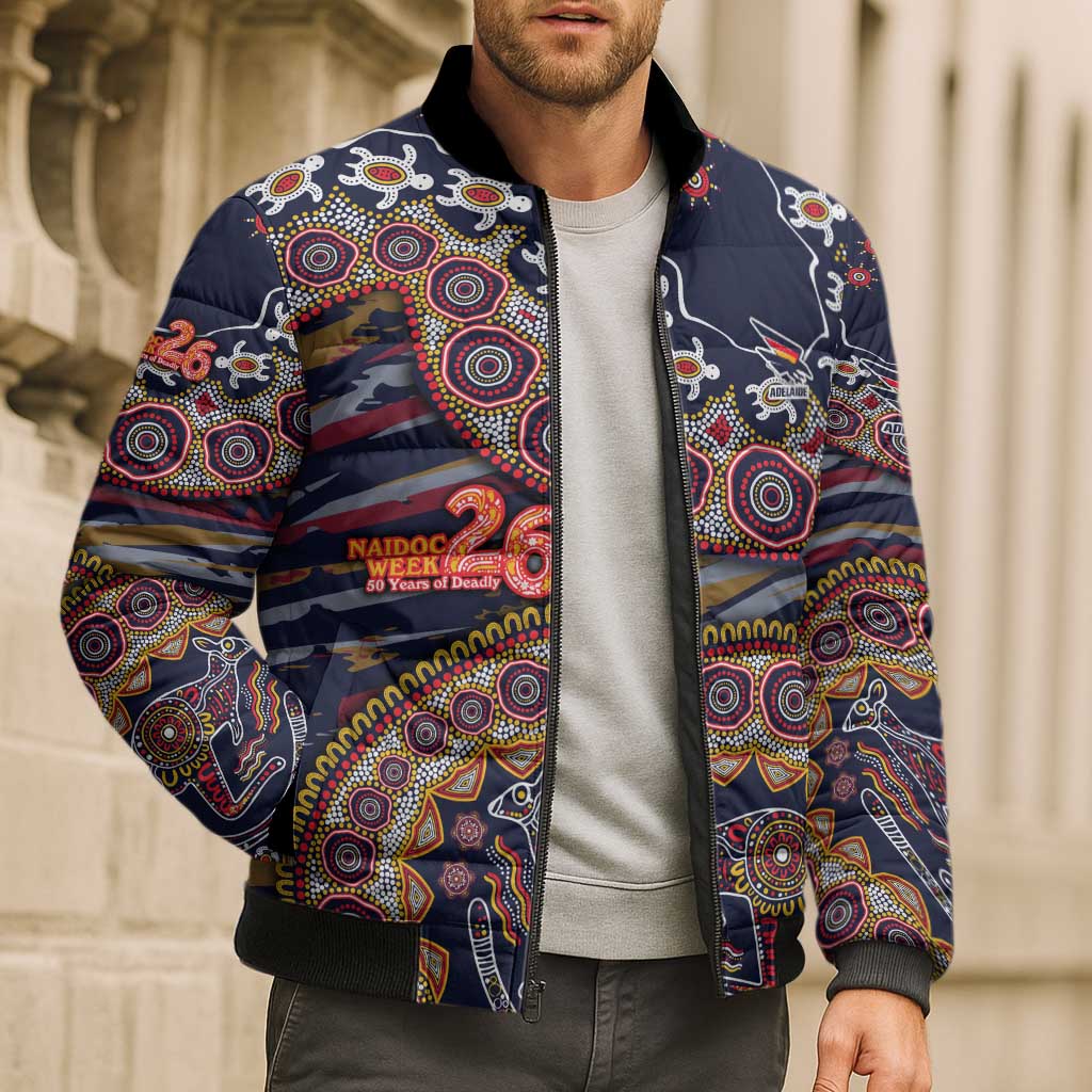 Adelaide Crows NAIDOC Week 2026 Bomber Puffer Jacket Australian Aboriginal Dot Art Dreamtime Pattern Style