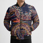 Adelaide Crows NAIDOC Week 2026 Bomber Puffer Jacket Australian Aboriginal Dot Art Dreamtime Pattern Style