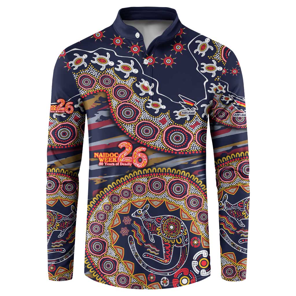 Adelaide Crows NAIDOC Week 2026 Button Sweatshirt Australian Aboriginal Dot Art Dreamtime Pattern Style