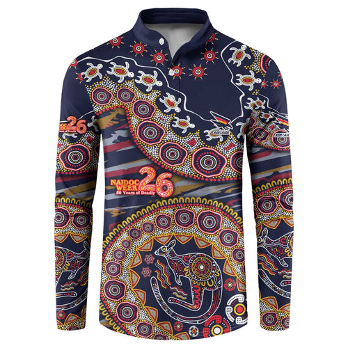 Adelaide Crows NAIDOC Week 2026 Button Sweatshirt Australian Aboriginal Dot Art Dreamtime Pattern Style