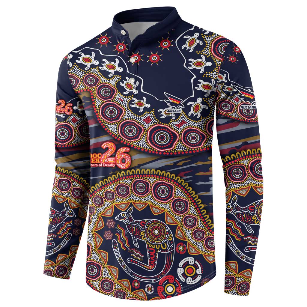 Adelaide Crows NAIDOC Week 2026 Button Sweatshirt Australian Aboriginal Dot Art Dreamtime Pattern Style
