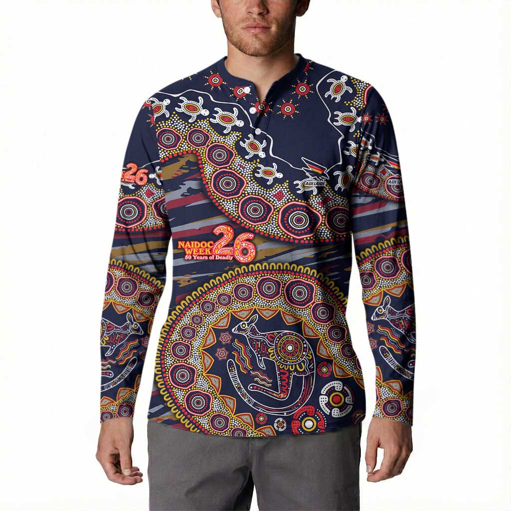 Adelaide Crows NAIDOC Week 2026 Button Sweatshirt Australian Aboriginal Dot Art Dreamtime Pattern Style