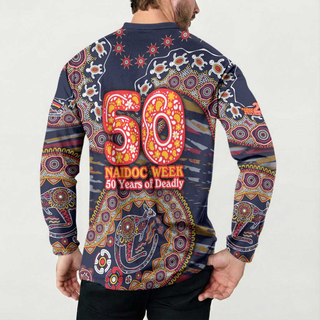 Adelaide Crows NAIDOC Week 2026 Button Sweatshirt Australian Aboriginal Dot Art Dreamtime Pattern Style