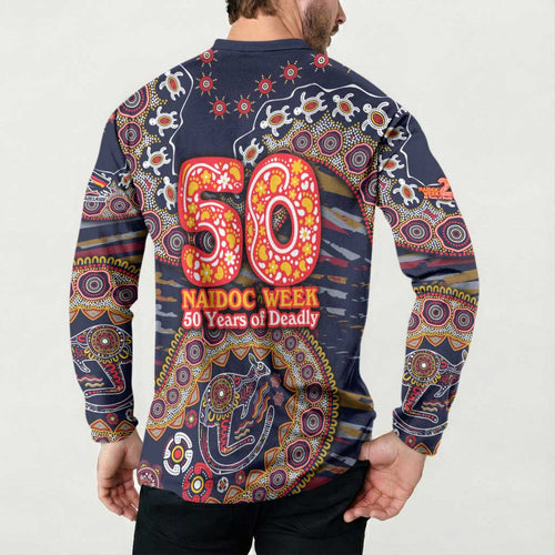 Adelaide Crows NAIDOC Week 2026 Button Sweatshirt Australian Aboriginal Dot Art Dreamtime Pattern Style