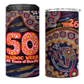 Adelaide Crows NAIDOC Week 2026 4 in 1 Can Cooler Tumbler Australian Aboriginal Dot Art Dreamtime Pattern Style