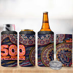 Adelaide Crows NAIDOC Week 2026 4 in 1 Can Cooler Tumbler Australian Aboriginal Dot Art Dreamtime Pattern Style