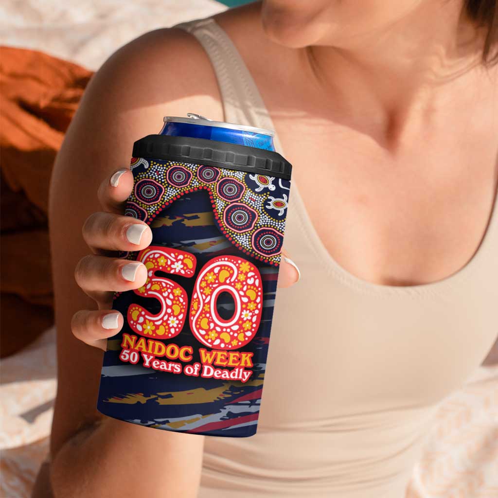 Adelaide Crows NAIDOC Week 2026 4 in 1 Can Cooler Tumbler Australian Aboriginal Dot Art Dreamtime Pattern Style