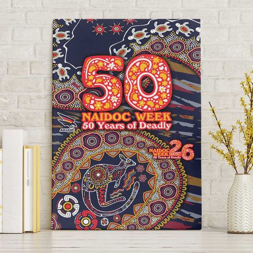 Adelaide Crows NAIDOC Week 2026 Canvas Wall Art Australian Aboriginal Dot Art Dreamtime Pattern Style