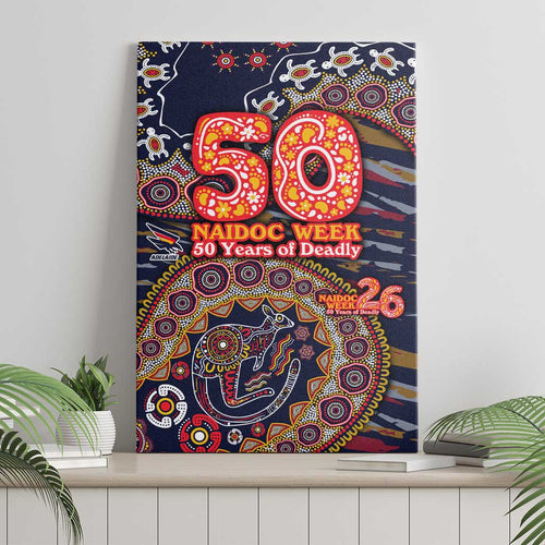 Adelaide Crows NAIDOC Week 2026 Canvas Wall Art Australian Aboriginal Dot Art Dreamtime Pattern Style