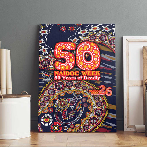Adelaide Crows NAIDOC Week 2026 Canvas Wall Art Australian Aboriginal Dot Art Dreamtime Pattern Style