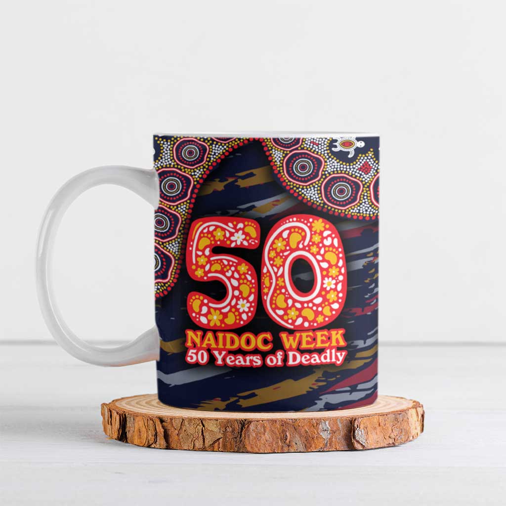 Adelaide Crows NAIDOC Week 2026 Ceramic Mug Australian Aboriginal Dot Art Dreamtime Pattern Style