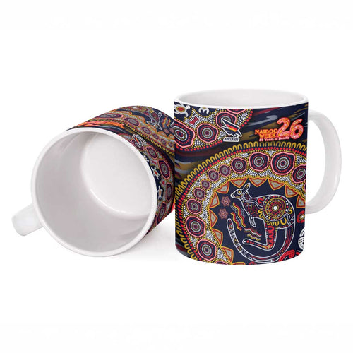Adelaide Crows NAIDOC Week 2026 Ceramic Mug Australian Aboriginal Dot Art Dreamtime Pattern Style
