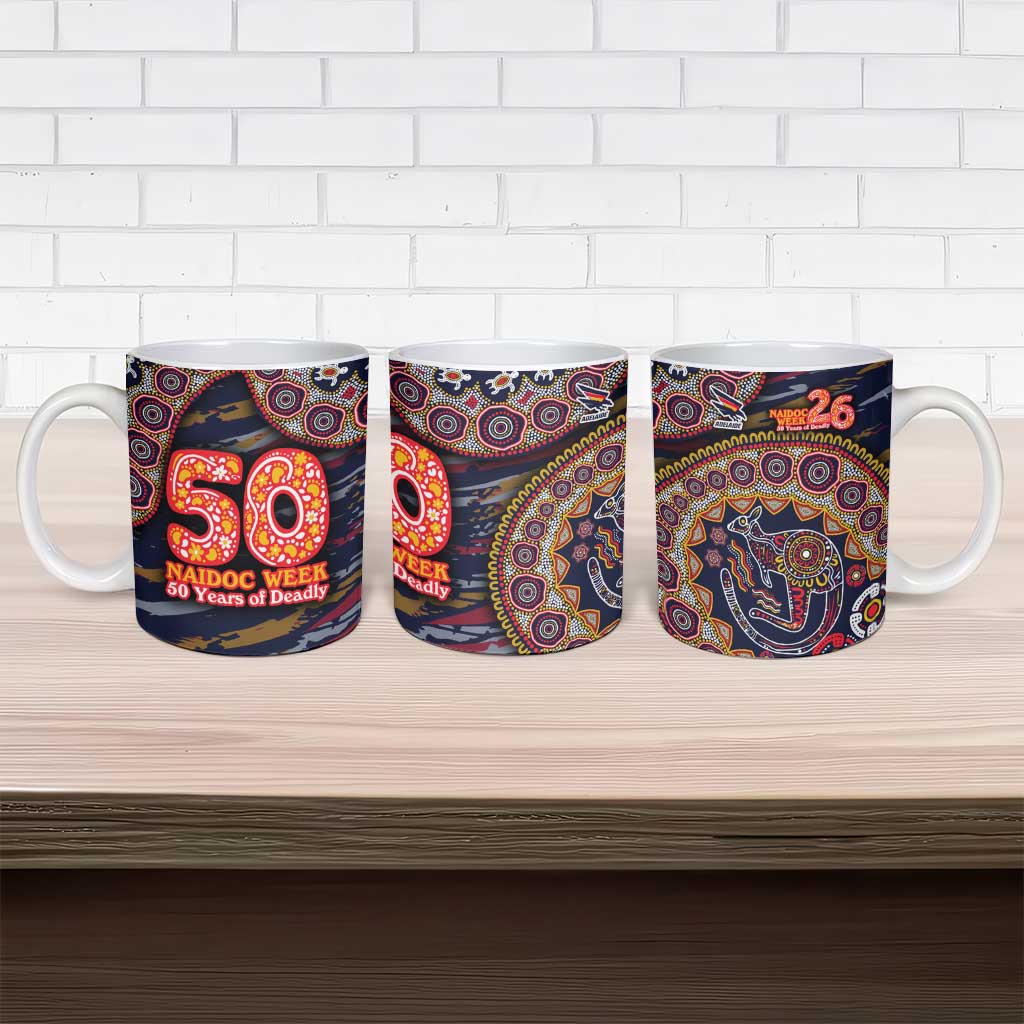 Adelaide Crows NAIDOC Week 2026 Ceramic Mug Australian Aboriginal Dot Art Dreamtime Pattern Style