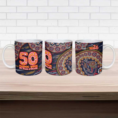 Adelaide Crows NAIDOC Week 2026 Ceramic Mug Australian Aboriginal Dot Art Dreamtime Pattern Style