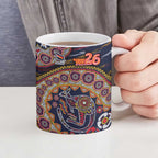 Adelaide Crows NAIDOC Week 2026 Ceramic Mug Australian Aboriginal Dot Art Dreamtime Pattern Style