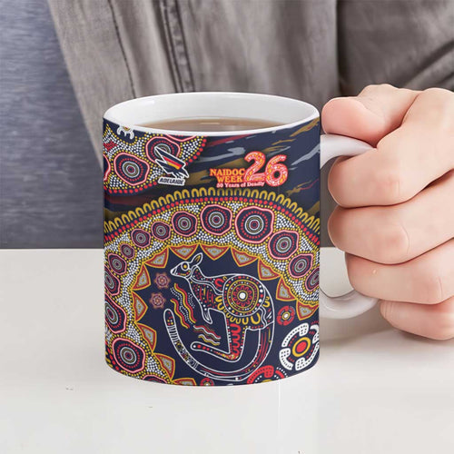 Adelaide Crows NAIDOC Week 2026 Ceramic Mug Australian Aboriginal Dot Art Dreamtime Pattern Style