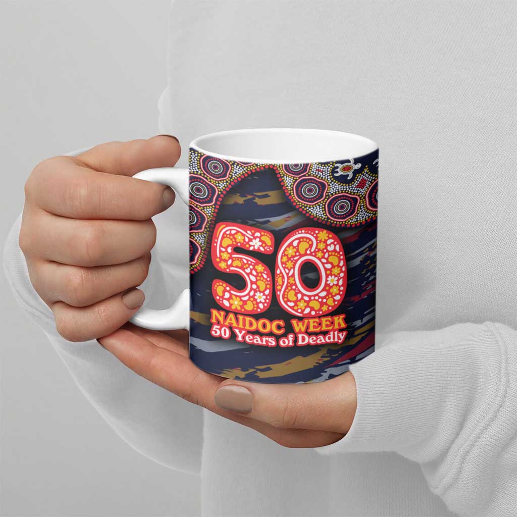 Adelaide Crows NAIDOC Week 2026 Ceramic Mug Australian Aboriginal Dot Art Dreamtime Pattern Style