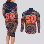 Adelaide Crows NAIDOC Week 2026 Couples Matching Long Sleeve Bodycon Dress and Long Sleeve Button Shirt Australian Aboriginal Dot Art Dreamtime Pattern Style