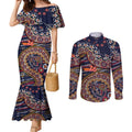 Adelaide Crows NAIDOC Week 2026 Couples Matching Mermaid Dress and Long Sleeve Button Shirt Australian Aboriginal Dot Art Dreamtime Pattern Style