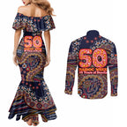Adelaide Crows NAIDOC Week 2026 Couples Matching Mermaid Dress and Long Sleeve Button Shirt Australian Aboriginal Dot Art Dreamtime Pattern Style