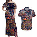 Adelaide Crows NAIDOC Week 2026 Couples Matching Off Shoulder Maxi Dress and Hawaiian Shirt Australian Aboriginal Dot Art Dreamtime Pattern Style