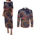 Adelaide Crows NAIDOC Week 2026 Couples Matching Puletasi and Long Sleeve Button Shirt Australian Aboriginal Dot Art Dreamtime Pattern Style