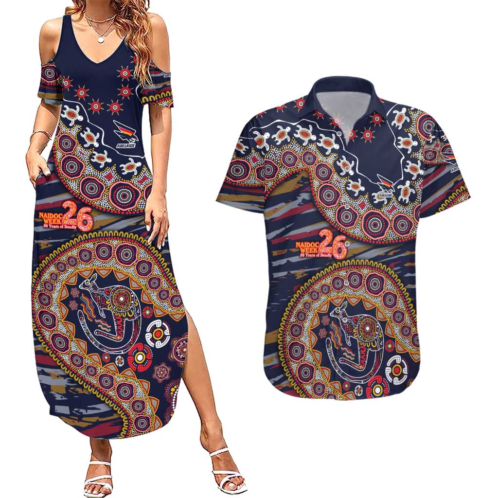 Adelaide Crows NAIDOC Week 2026 Couples Matching Summer Maxi Dress and Hawaiian Shirt Australian Aboriginal Dot Art Dreamtime Pattern Style