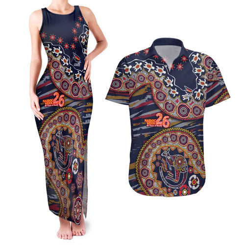 Adelaide Crows NAIDOC Week 2026 Couples Matching Tank Maxi Dress and Hawaiian Shirt Australian Aboriginal Dot Art Dreamtime Pattern Style