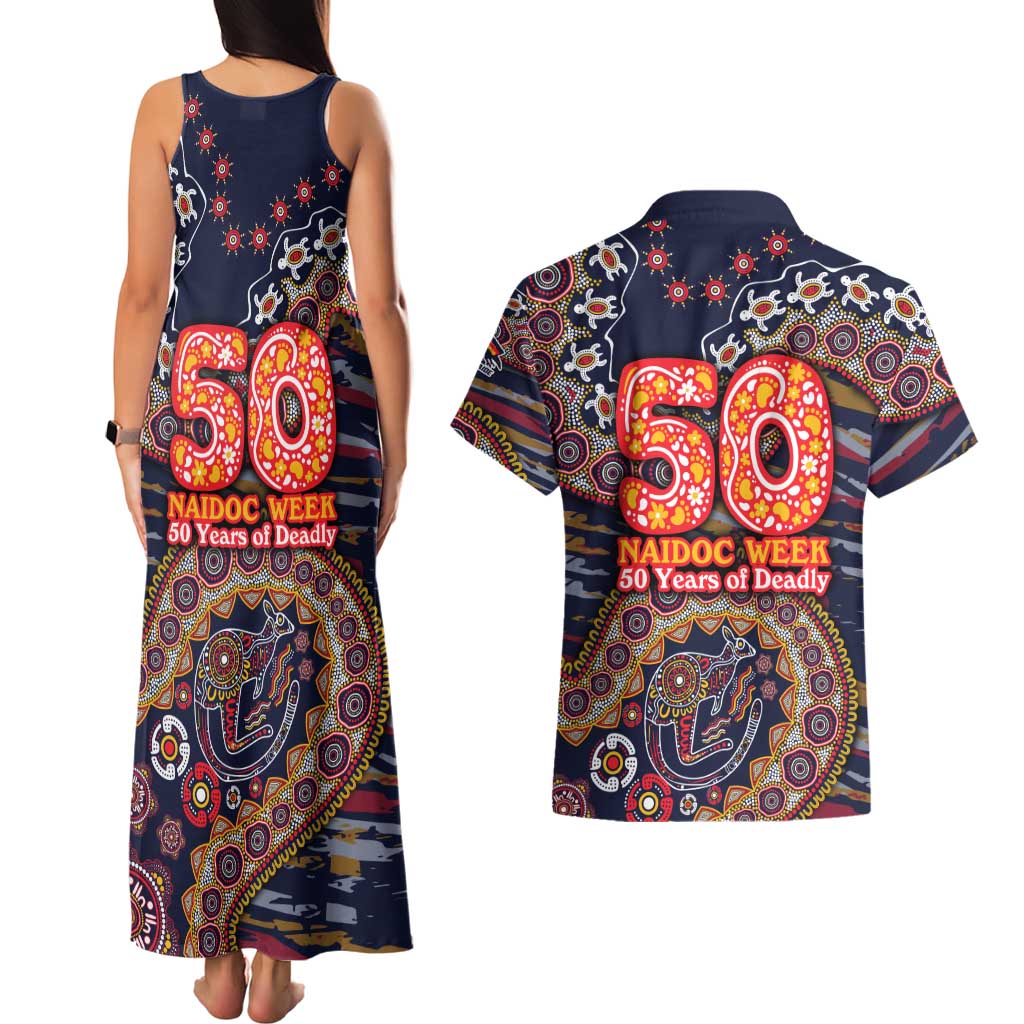 Adelaide Crows NAIDOC Week 2026 Couples Matching Tank Maxi Dress and Hawaiian Shirt Australian Aboriginal Dot Art Dreamtime Pattern Style