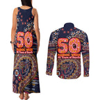 Adelaide Crows NAIDOC Week 2026 Couples Matching Tank Maxi Dress and Long Sleeve Button Shirt Australian Aboriginal Dot Art Dreamtime Pattern Style