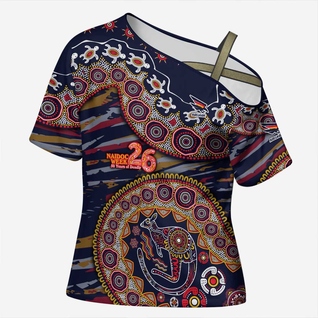Adelaide Crows NAIDOC Week 2026 Cross Shoulder Shirt Australian Aboriginal Dot Art Dreamtime Pattern Style