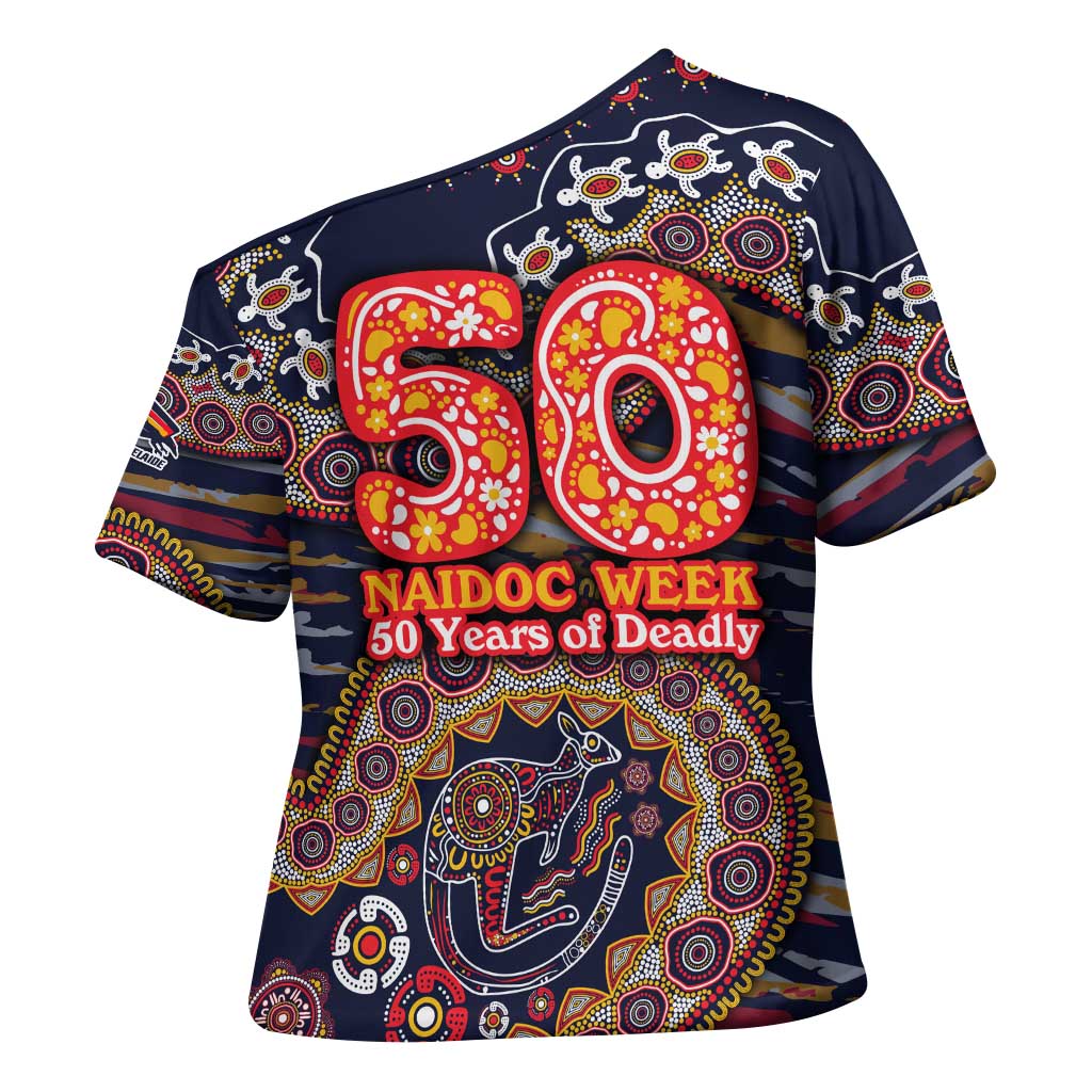 Adelaide Crows NAIDOC Week 2026 Cross Shoulder Shirt Australian Aboriginal Dot Art Dreamtime Pattern Style