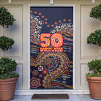 Adelaide Crows NAIDOC Week 2026 Door Cover Australian Aboriginal Dot Art Dreamtime Pattern Style