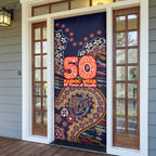 Adelaide Crows NAIDOC Week 2026 Door Cover Australian Aboriginal Dot Art Dreamtime Pattern Style