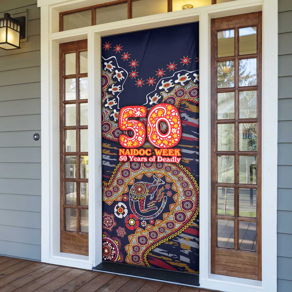 Adelaide Crows NAIDOC Week 2026 Door Cover Australian Aboriginal Dot Art Dreamtime Pattern Style