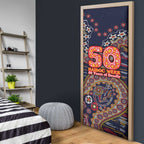Adelaide Crows NAIDOC Week 2026 Door Cover Australian Aboriginal Dot Art Dreamtime Pattern Style