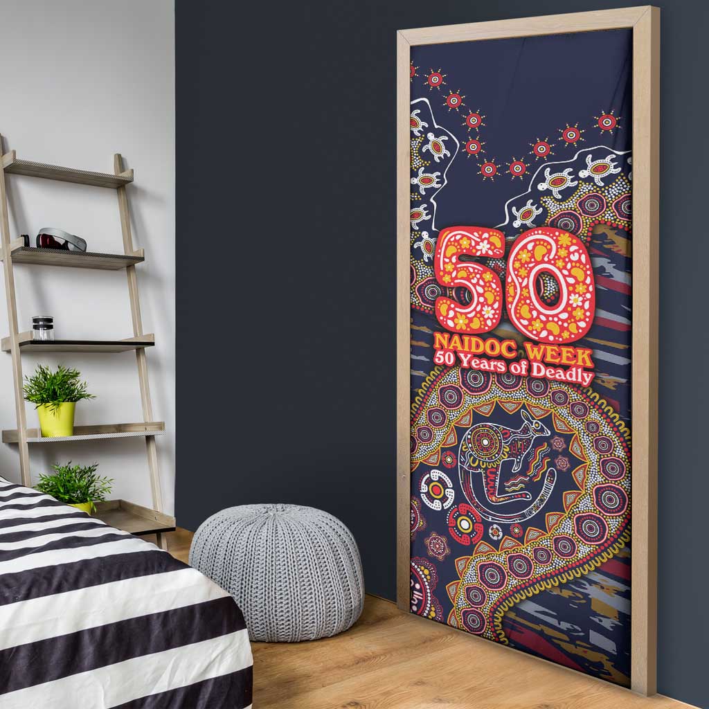 Adelaide Crows NAIDOC Week 2026 Door Cover Australian Aboriginal Dot Art Dreamtime Pattern Style