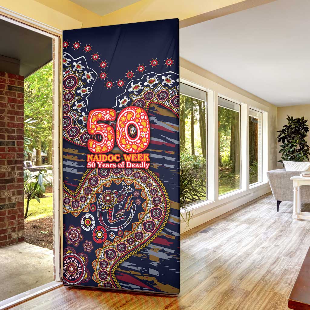 Adelaide Crows NAIDOC Week 2026 Door Cover Australian Aboriginal Dot Art Dreamtime Pattern Style