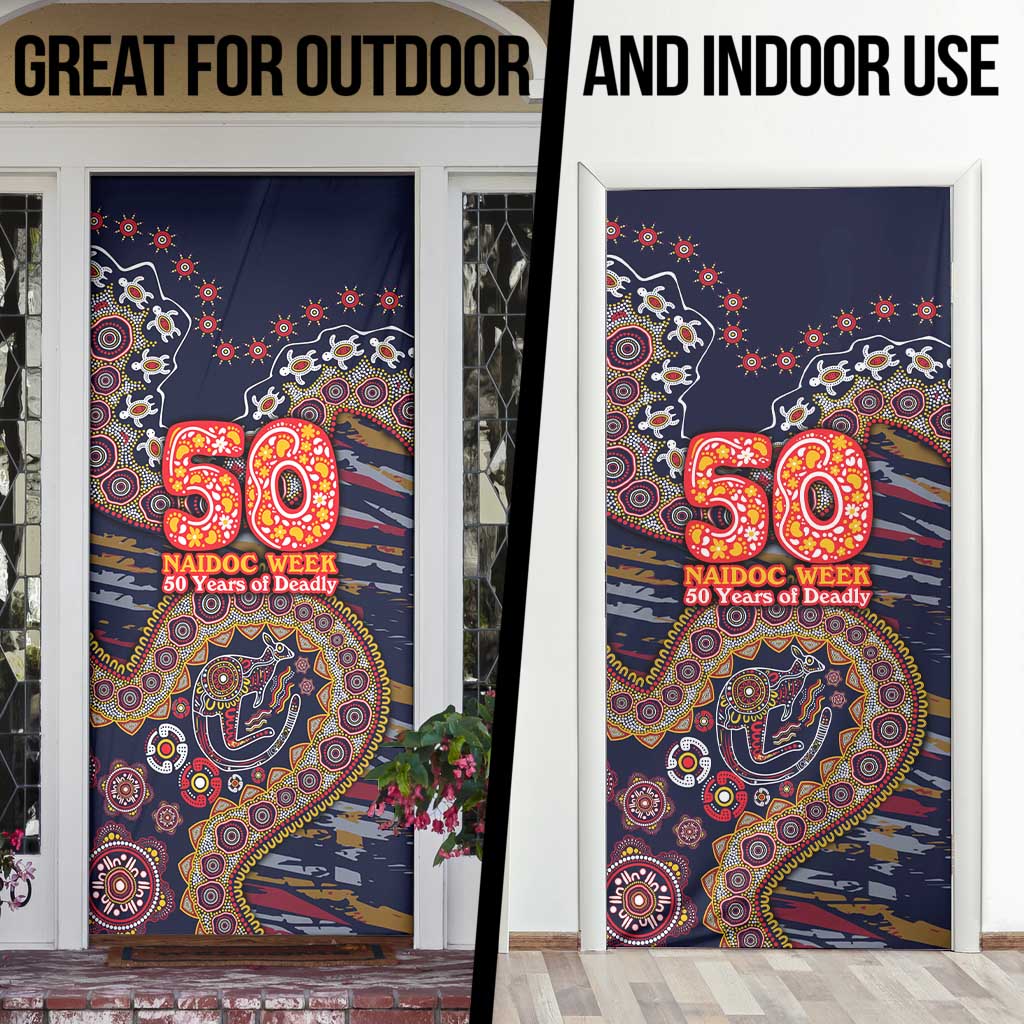 Adelaide Crows NAIDOC Week 2026 Door Cover Australian Aboriginal Dot Art Dreamtime Pattern Style