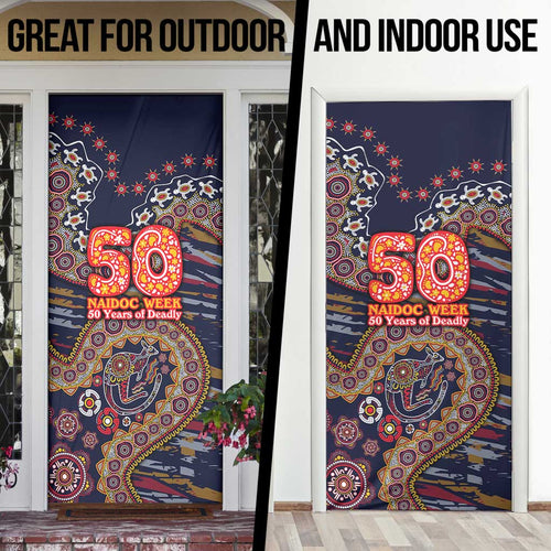 Adelaide Crows NAIDOC Week 2026 Door Cover Australian Aboriginal Dot Art Dreamtime Pattern Style