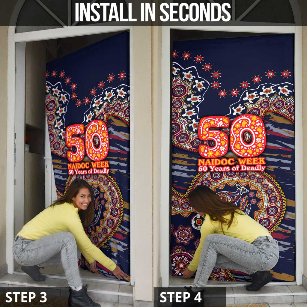 Adelaide Crows NAIDOC Week 2026 Door Cover Australian Aboriginal Dot Art Dreamtime Pattern Style