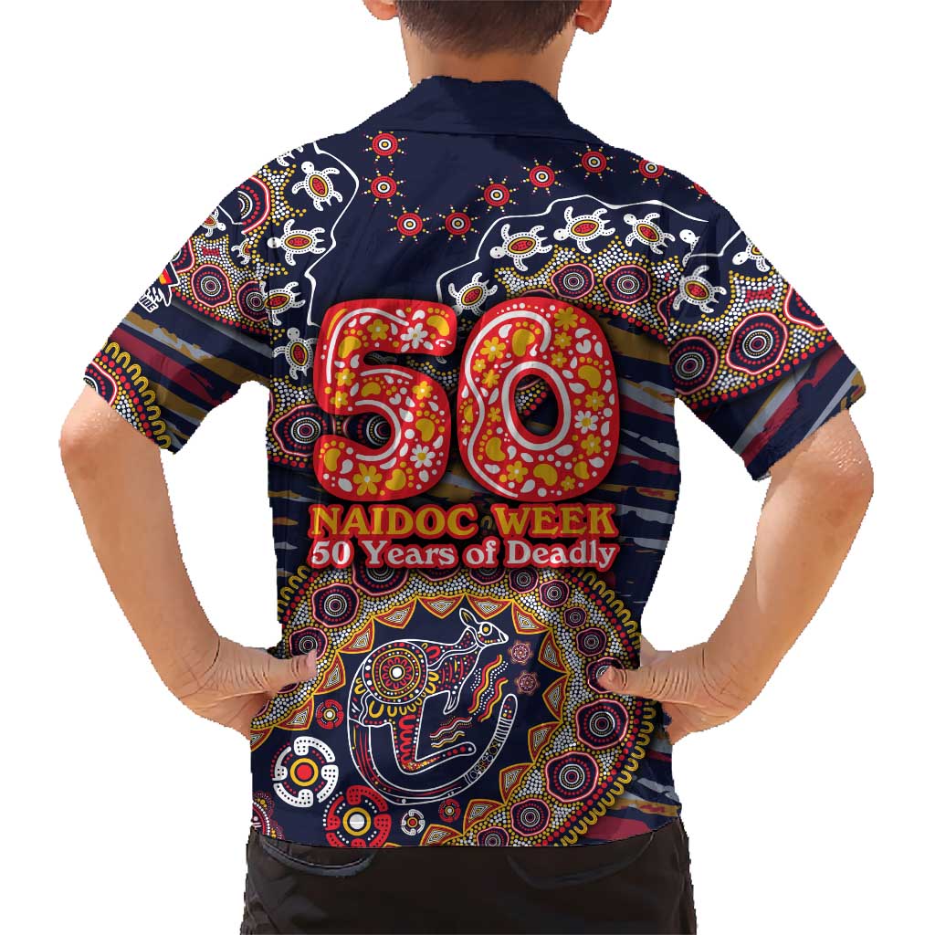 Adelaide Crows NAIDOC Week 2026 Family Matching Mermaid Dress and Hawaiian Shirt Australian Aboriginal Dot Art Dreamtime Pattern Style
