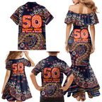 Adelaide Crows NAIDOC Week 2026 Family Matching Mermaid Dress and Hawaiian Shirt Australian Aboriginal Dot Art Dreamtime Pattern Style