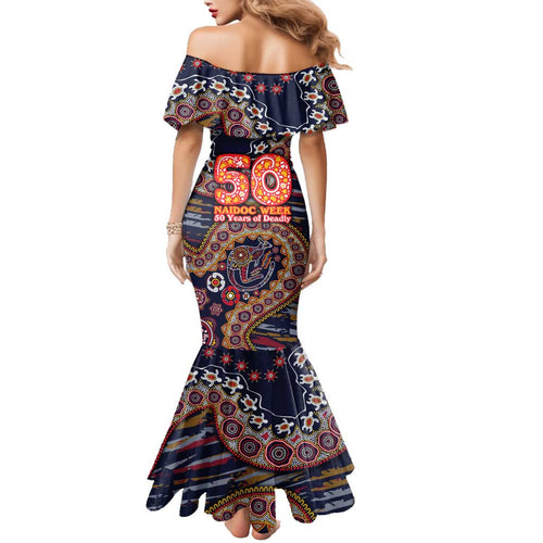 Adelaide Crows NAIDOC Week 2026 Family Matching Mermaid Dress and Hawaiian Shirt Australian Aboriginal Dot Art Dreamtime Pattern Style