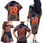 Adelaide Crows NAIDOC Week 2026 Family Matching Off The Shoulder Long Sleeve Dress and Hawaiian Shirt Australian Aboriginal Dot Art Dreamtime Pattern Style