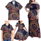 Adelaide Crows NAIDOC Week 2026 Family Matching Off Shoulder Maxi Dress and Hawaiian Shirt Australian Aboriginal Dot Art Dreamtime Pattern Style